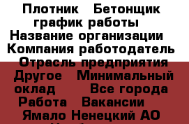 Плотник – Бетонщик график работы › Название организации ­ Компания-работодатель › Отрасль предприятия ­ Другое › Минимальный оклад ­ 1 - Все города Работа » Вакансии   . Ямало-Ненецкий АО,Ноябрьск г.